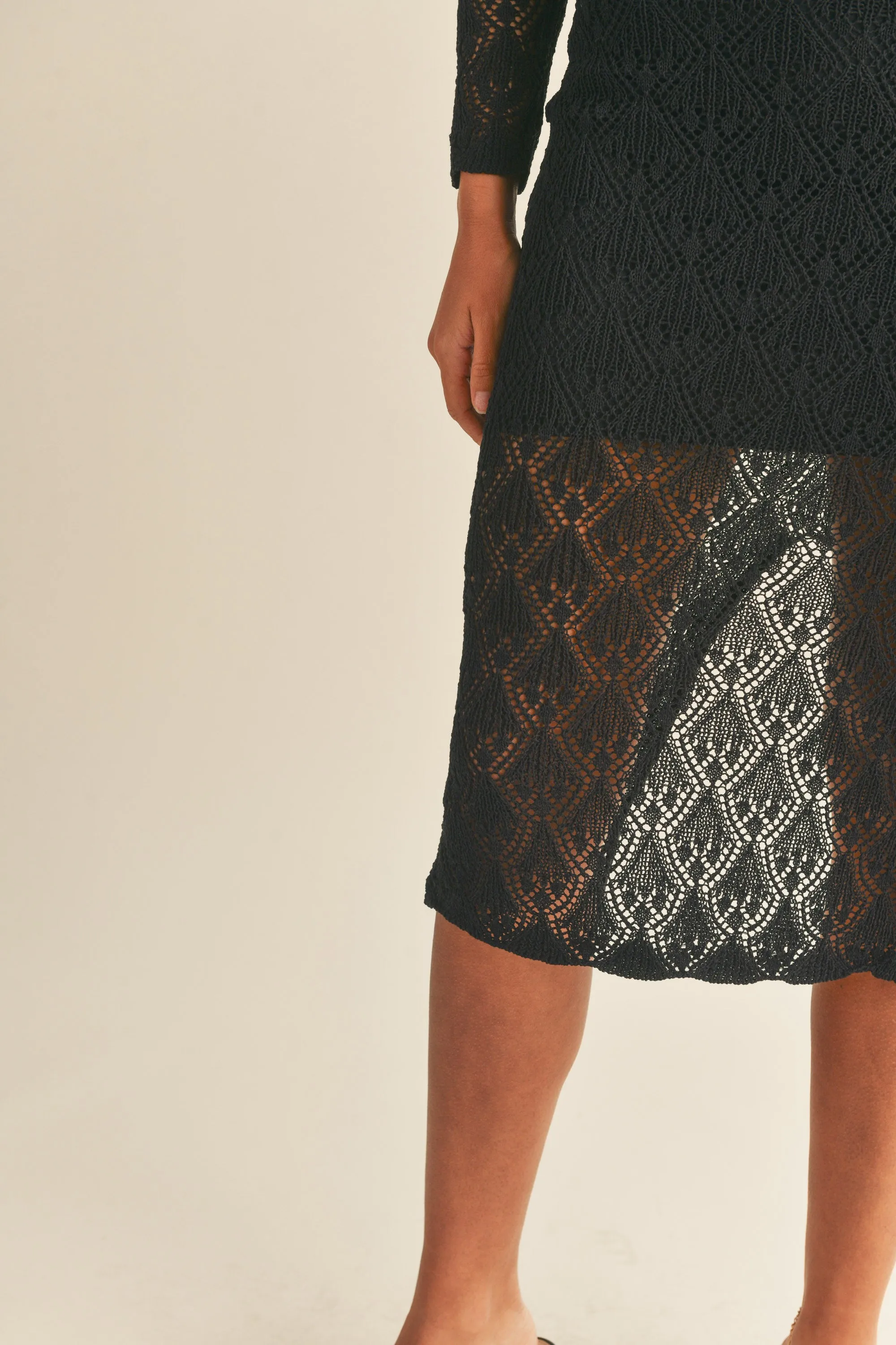 APOLLINE POINTELLE KNIT MIDI DRESS sold by MABLE product image thumbnail 5