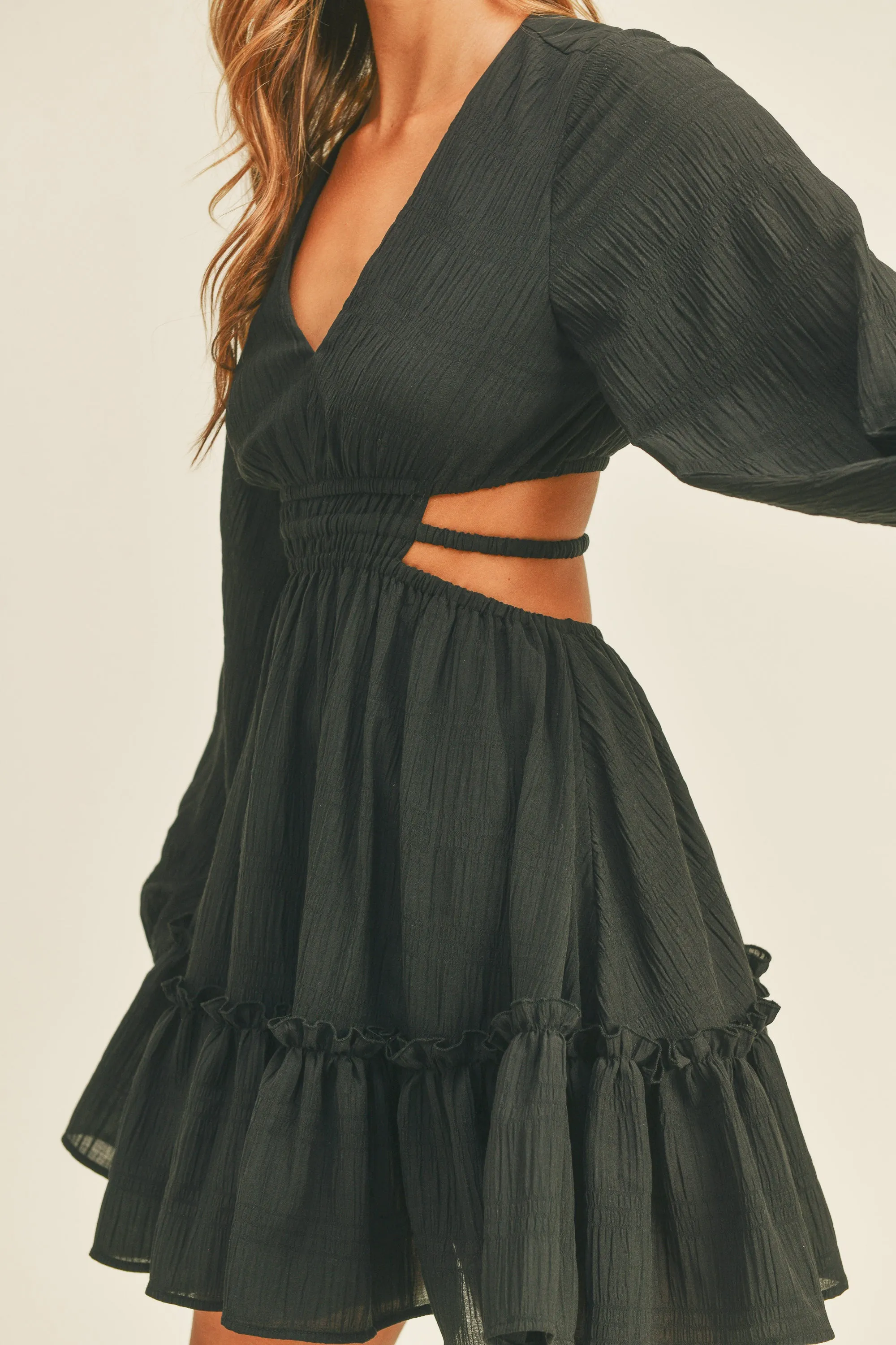 SIMIZ CUT OUT WAIST CRINKLED MINI DRESS sold by MABLE product image thumbnail 5