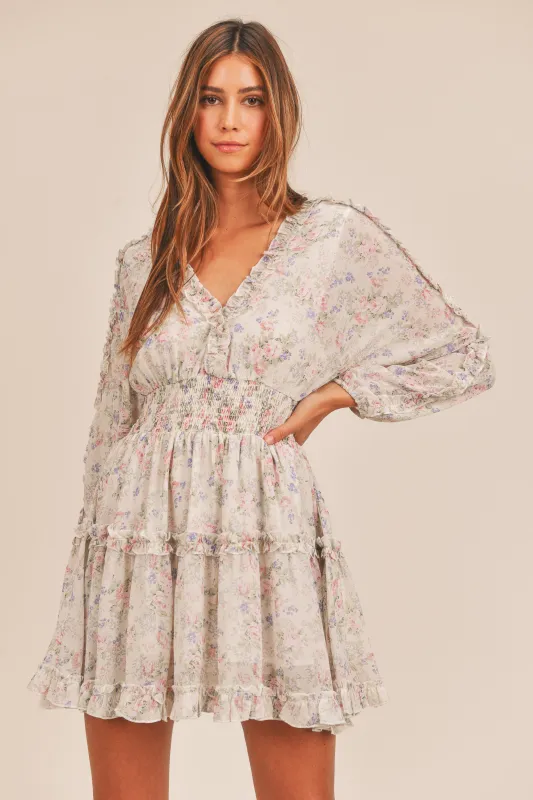 SOLLA RUFFLE DETAILED TIED BACK DRESS made by MABLE