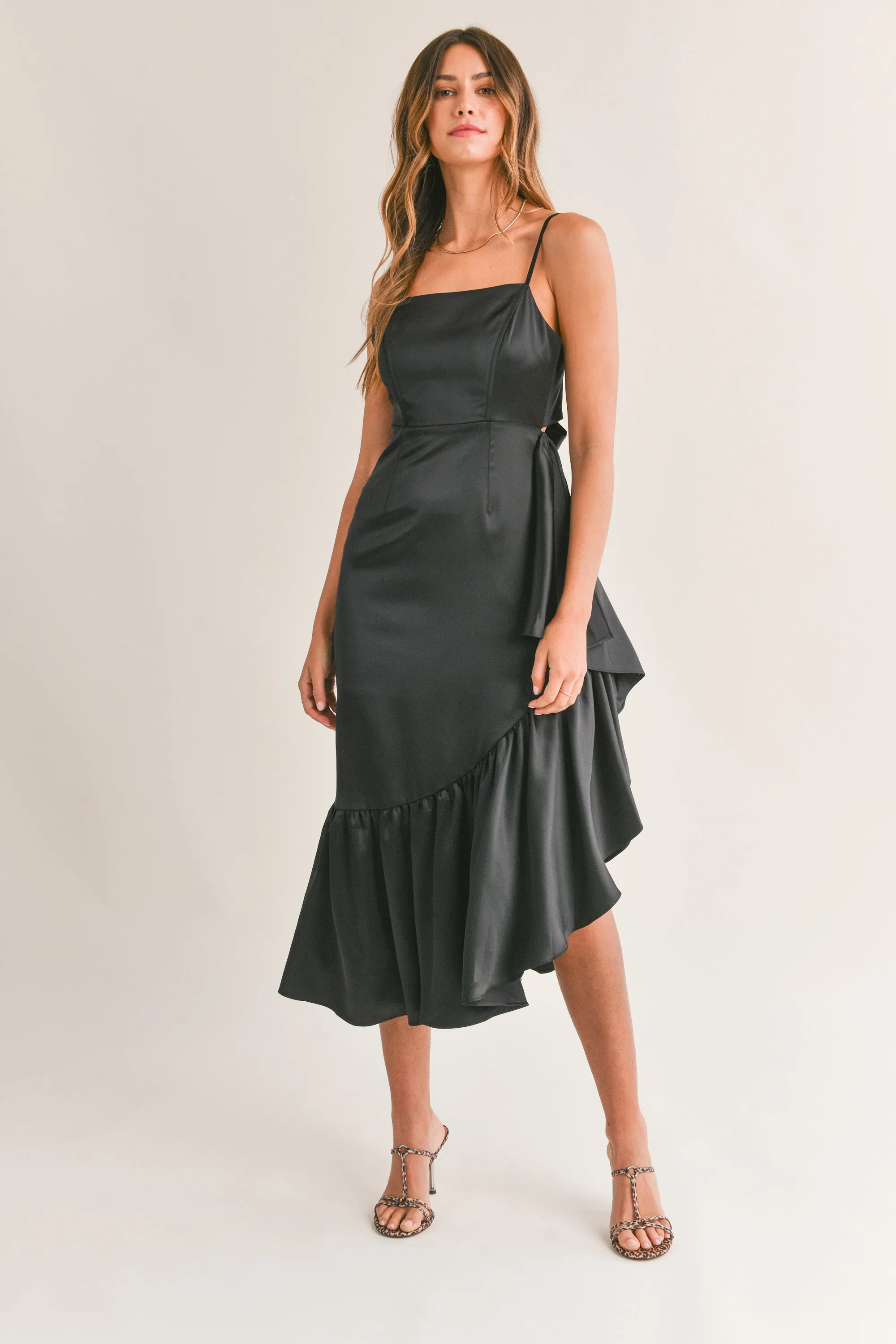 SCOTTIE FRILL LINE MIDI DRESS sold by MABLE