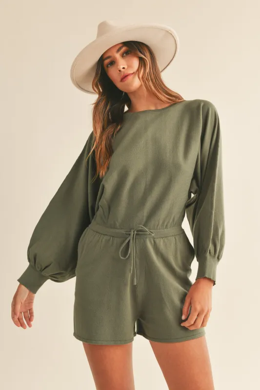 NAYA LONG SLEEVE KNIT ROMPER made by MABLE
