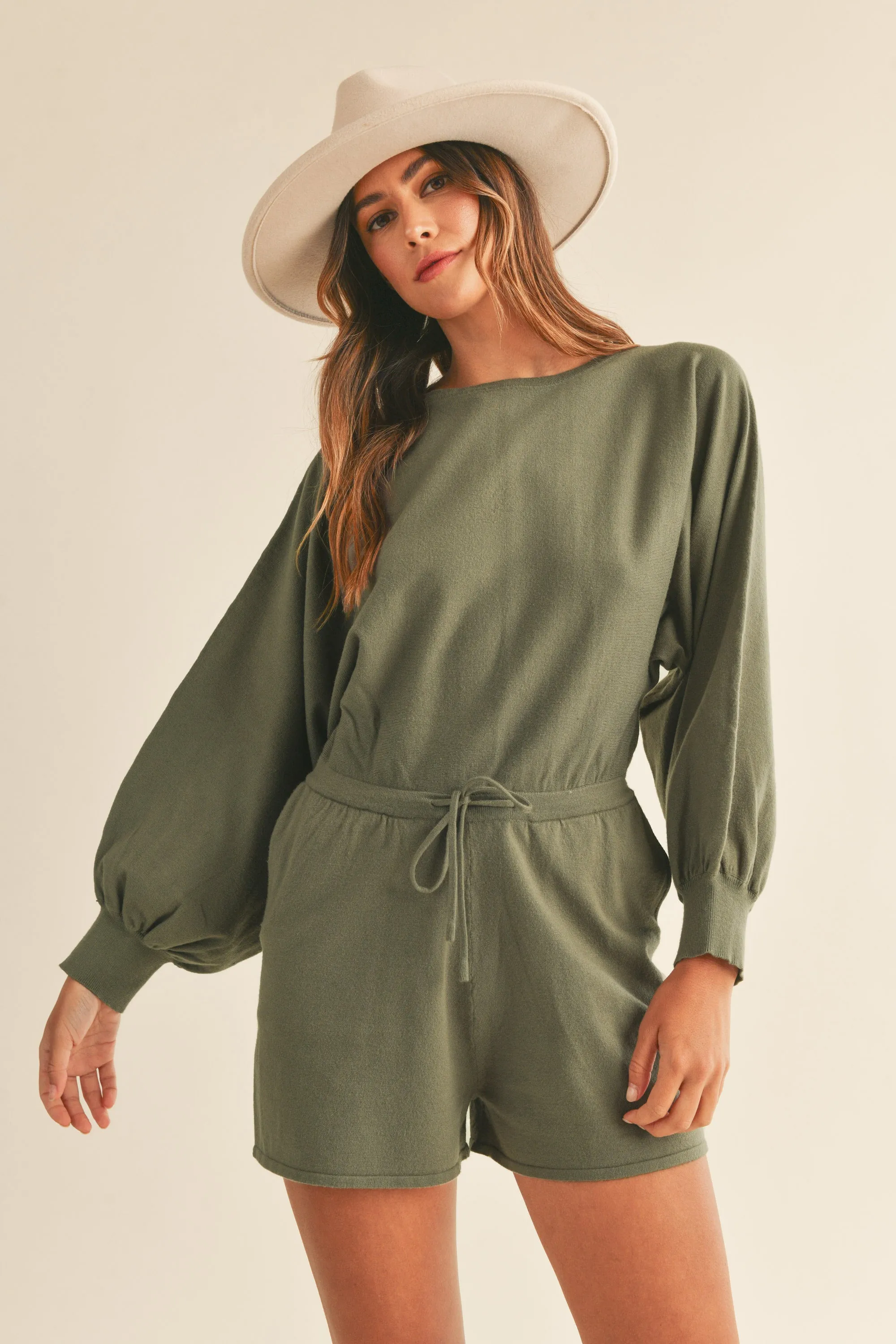 NAYA LONG SLEEVE KNIT ROMPER sold by MABLE