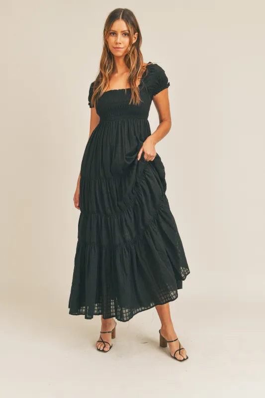 REMINGTON SMOCKING MAXI DRESS made by MABLE