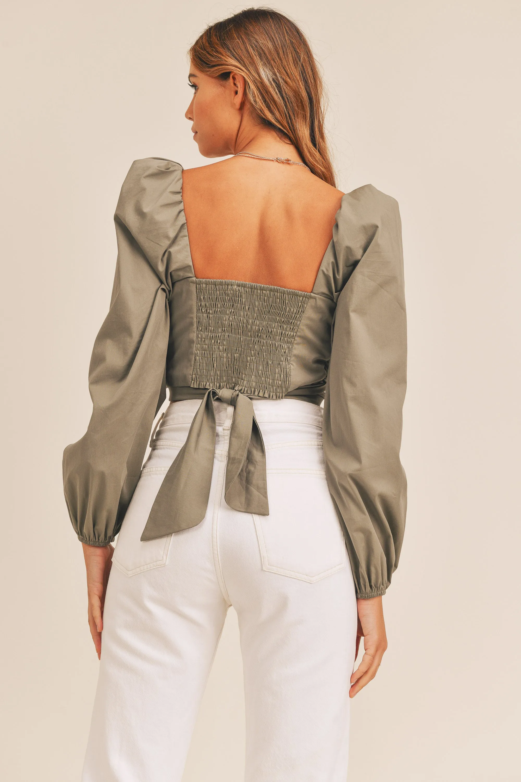 ANGEL FRONT RIBBON SELF TIE TOP sold by MABLE product image thumbnail 4