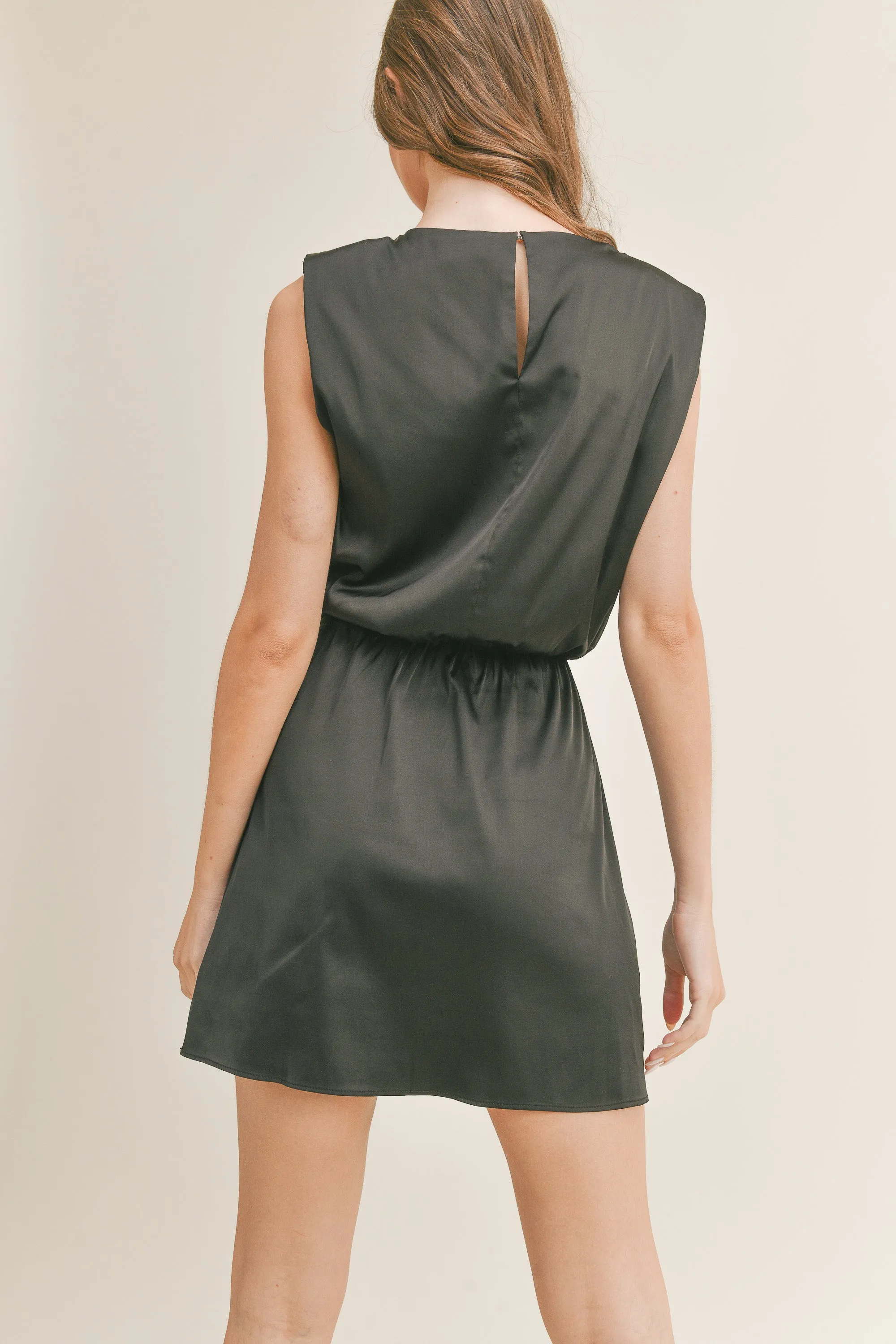 ASHLEY SLEEVELESS SATIN MINI DRESS sold by MABLE product image thumbnail 4