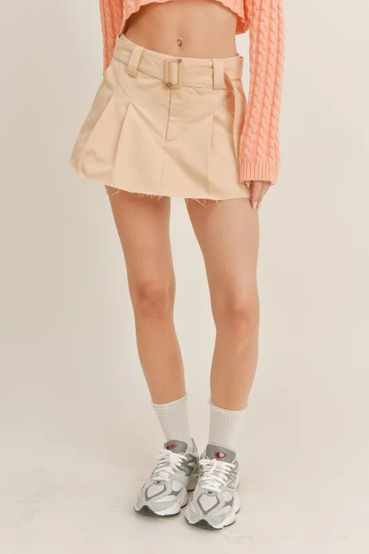 LILAH LOW RISE BELT MINI SKORT sold by MABLE