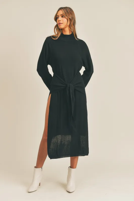 BRISTOL WAIST TIED SWEATER DRESS made by MABLE