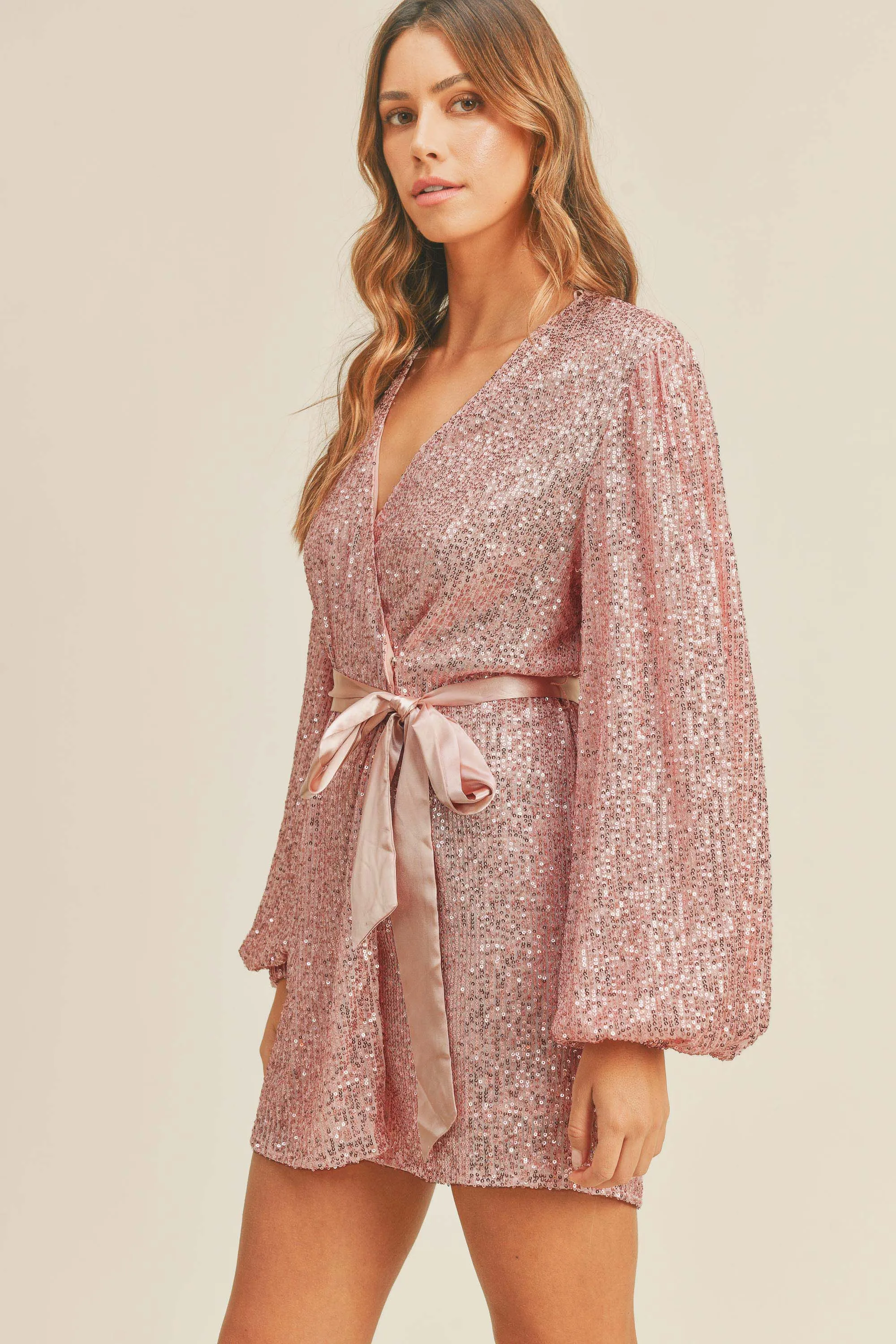 NOOR SEQUIN WRAP DRESS sold by MABLE product image thumbnail 2