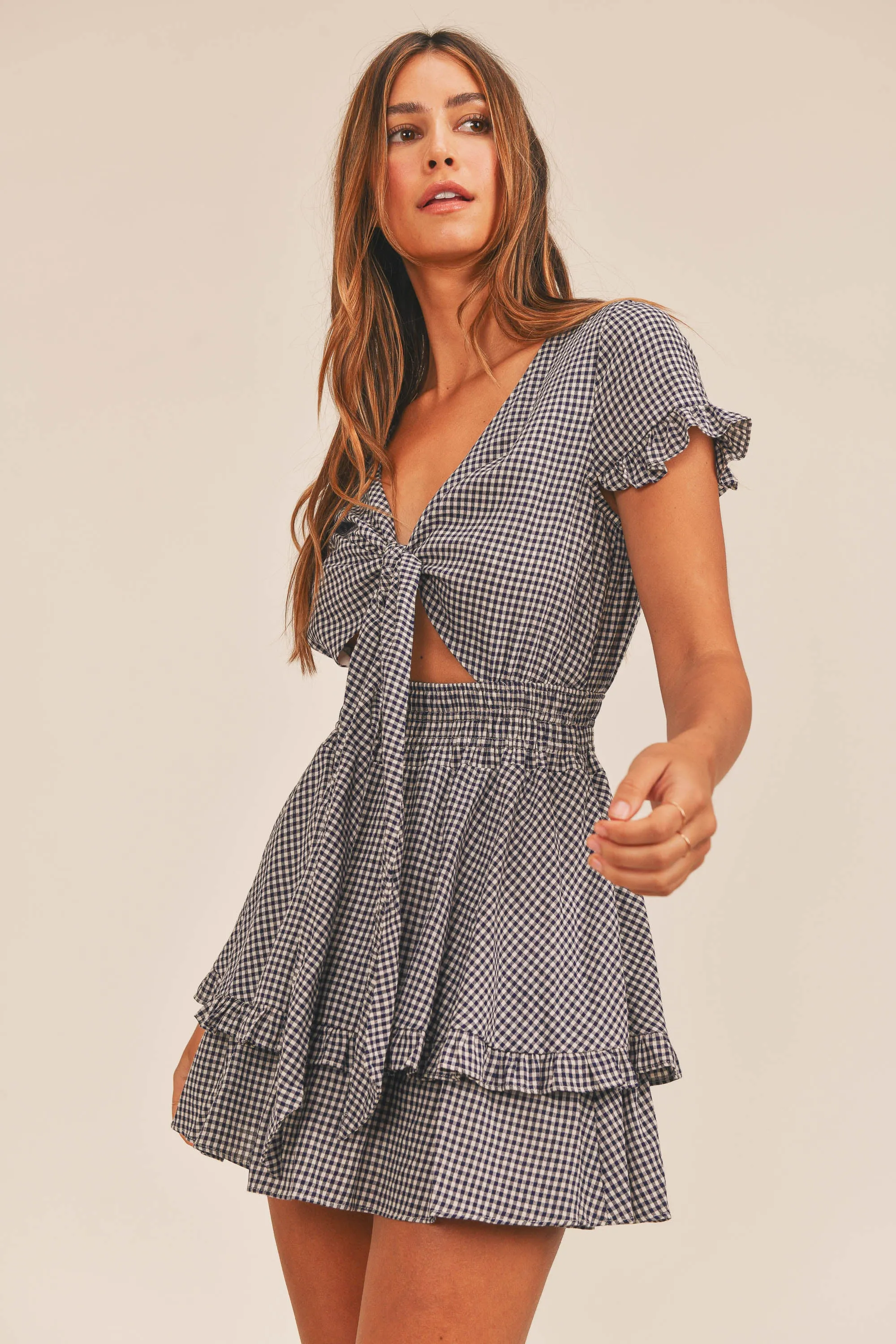 RAEGAN TIE MINI DRESS sold by MABLE product image thumbnail 3
