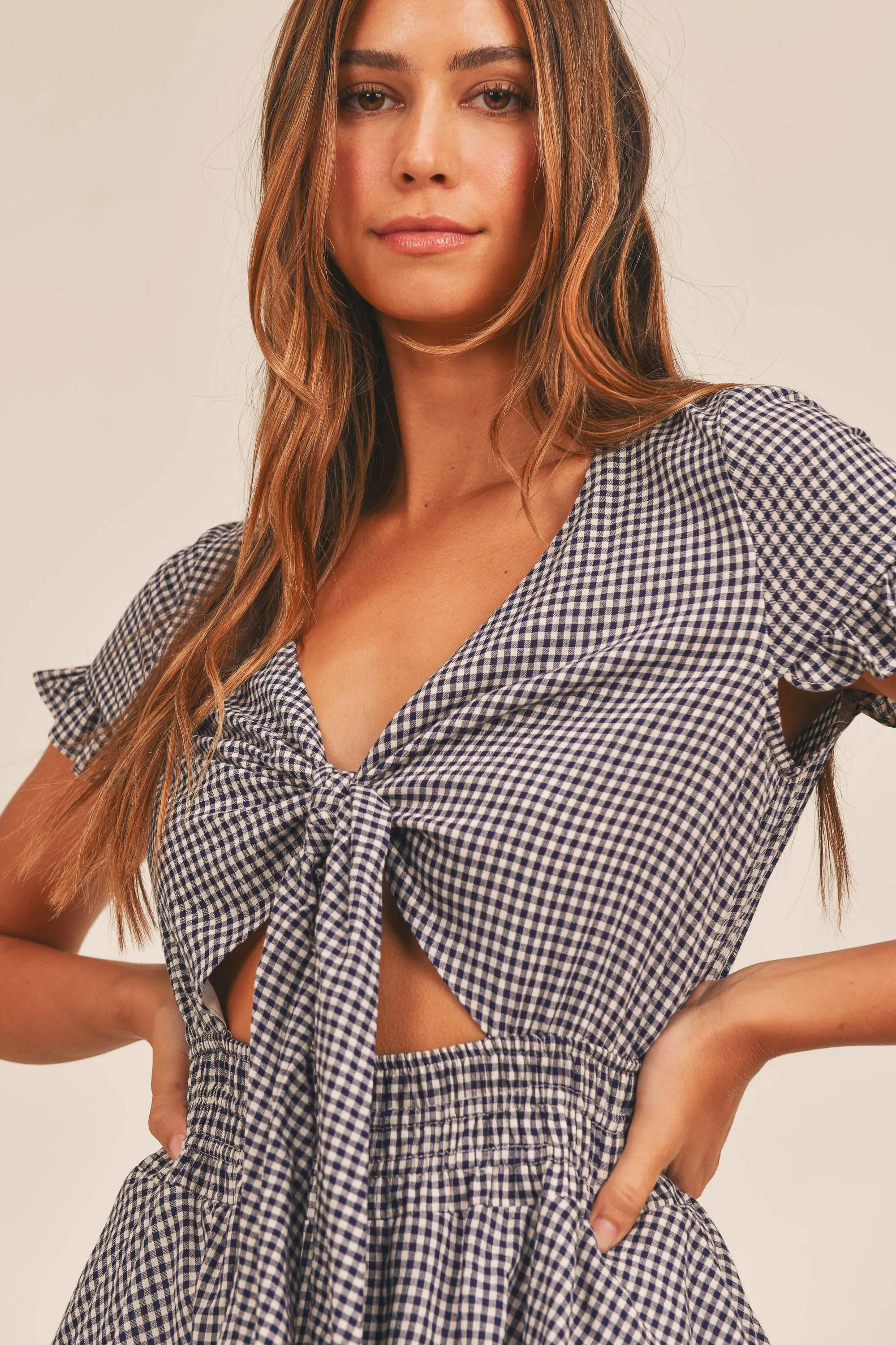 RAEGAN TIE MINI DRESS sold by MABLE product image thumbnail 5