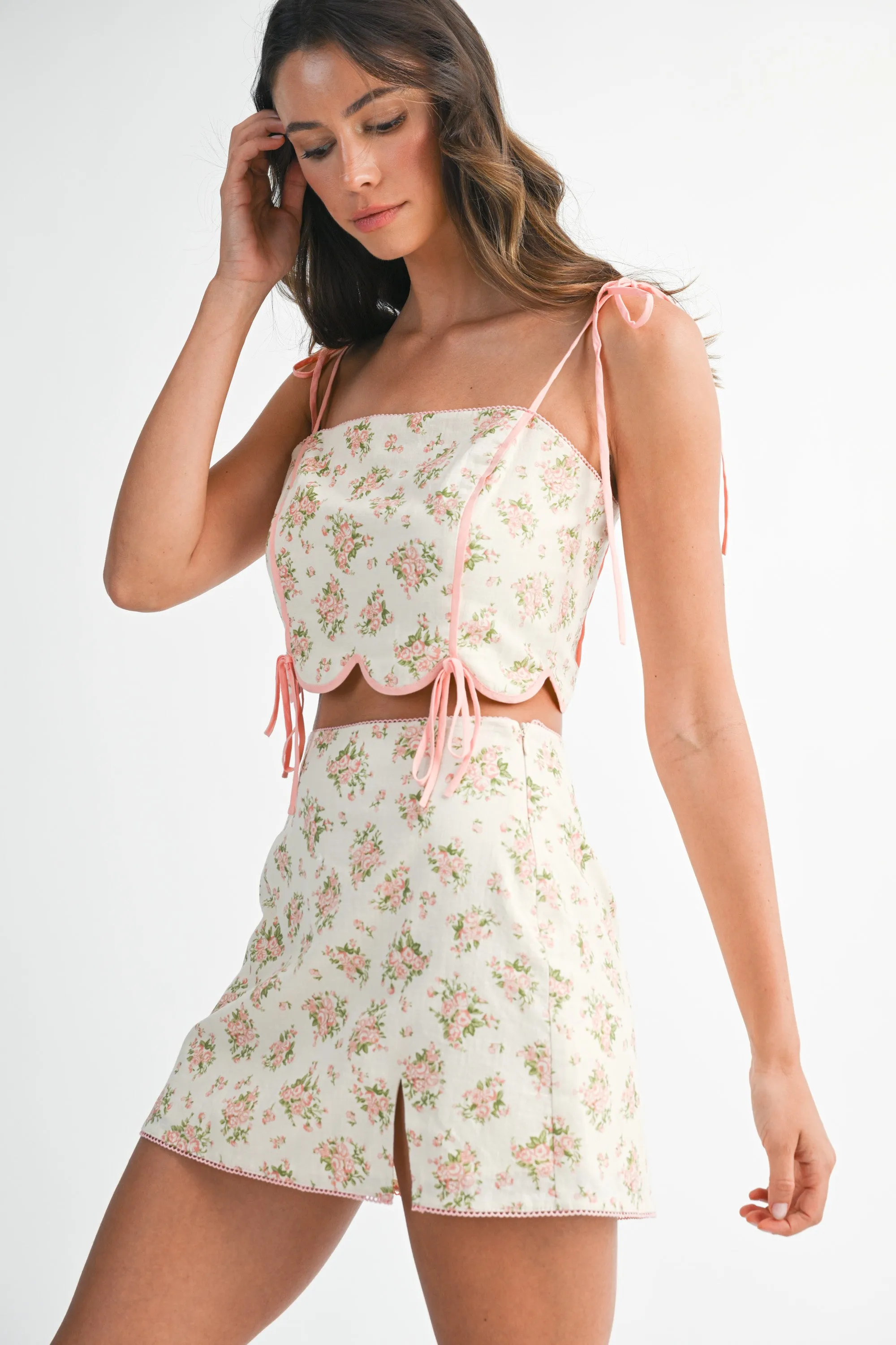 DEBINHA SCALLOPED HEM CROP TOP AND SKIRT SET sold by MABLE product image thumbnail 2