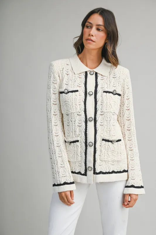 CELESTIA KNITTED CARDIGAN JACKET made by MABLE