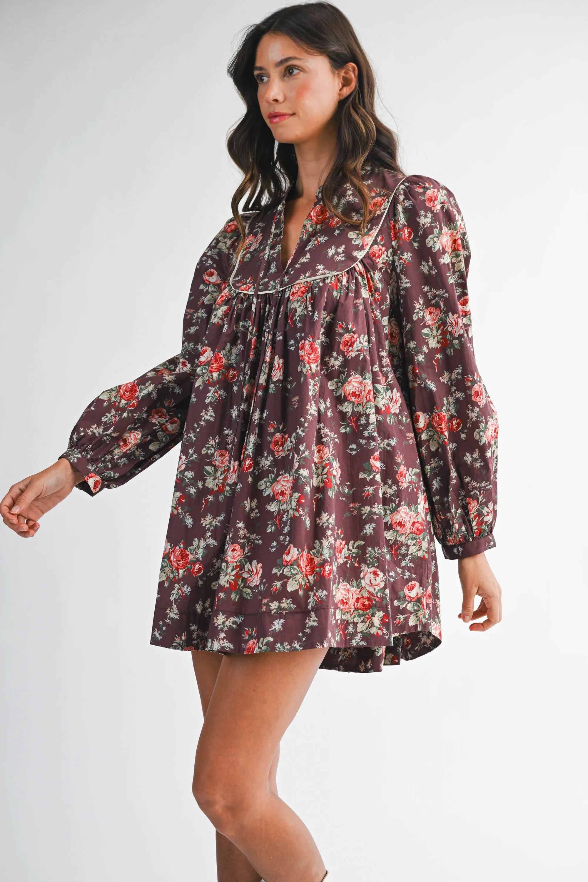 ALYSHA FLORAL BANDED CUFF DRESS sold by MABLE product image thumbnail 3