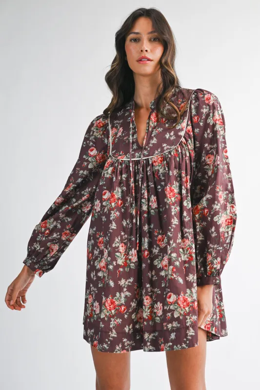 ALYSHA FLORAL BANDED CUFF DRESS made by MABLE