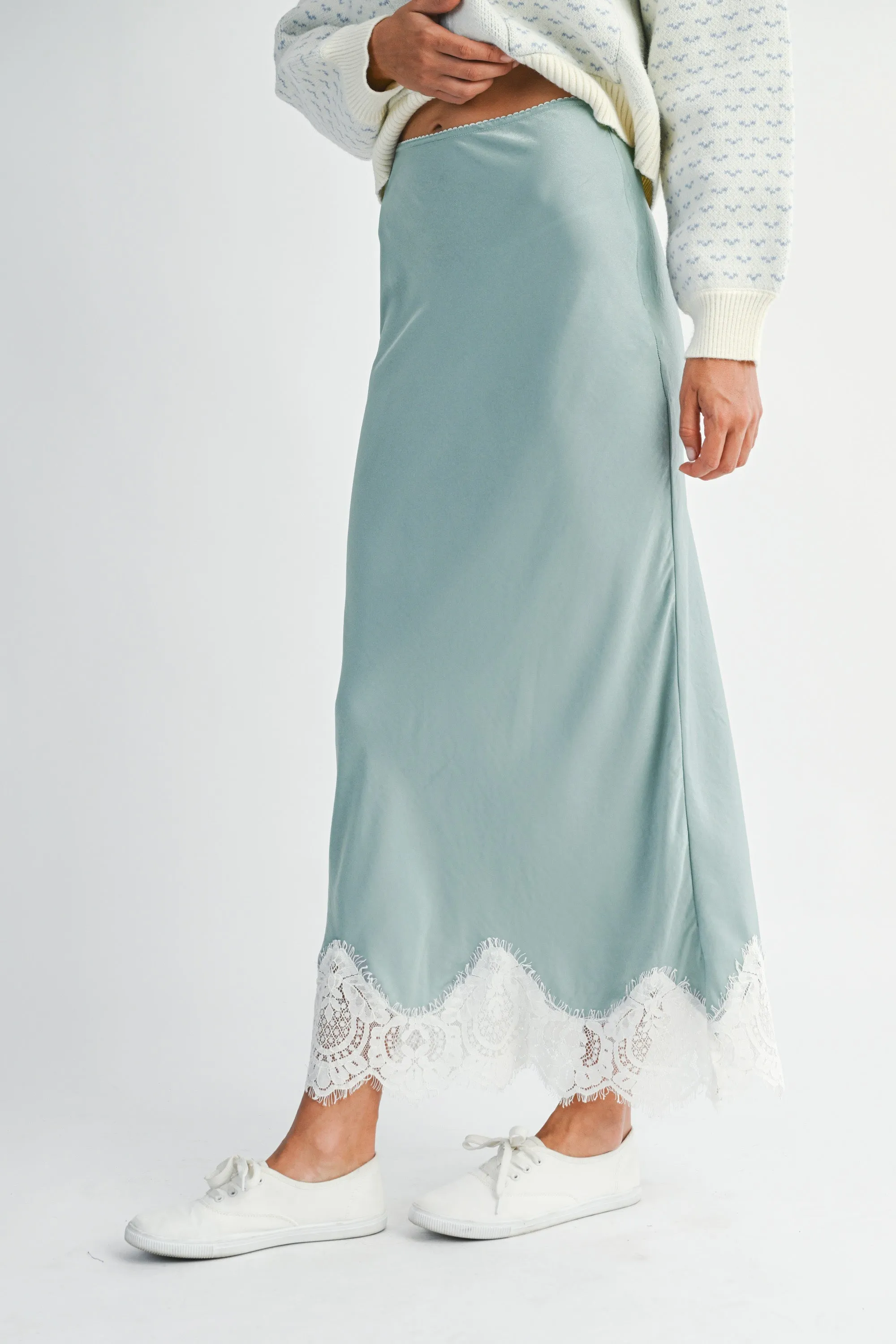 MELISANDRE LACE HEM SATIN SKIRT sold by MABLE product image thumbnail 3