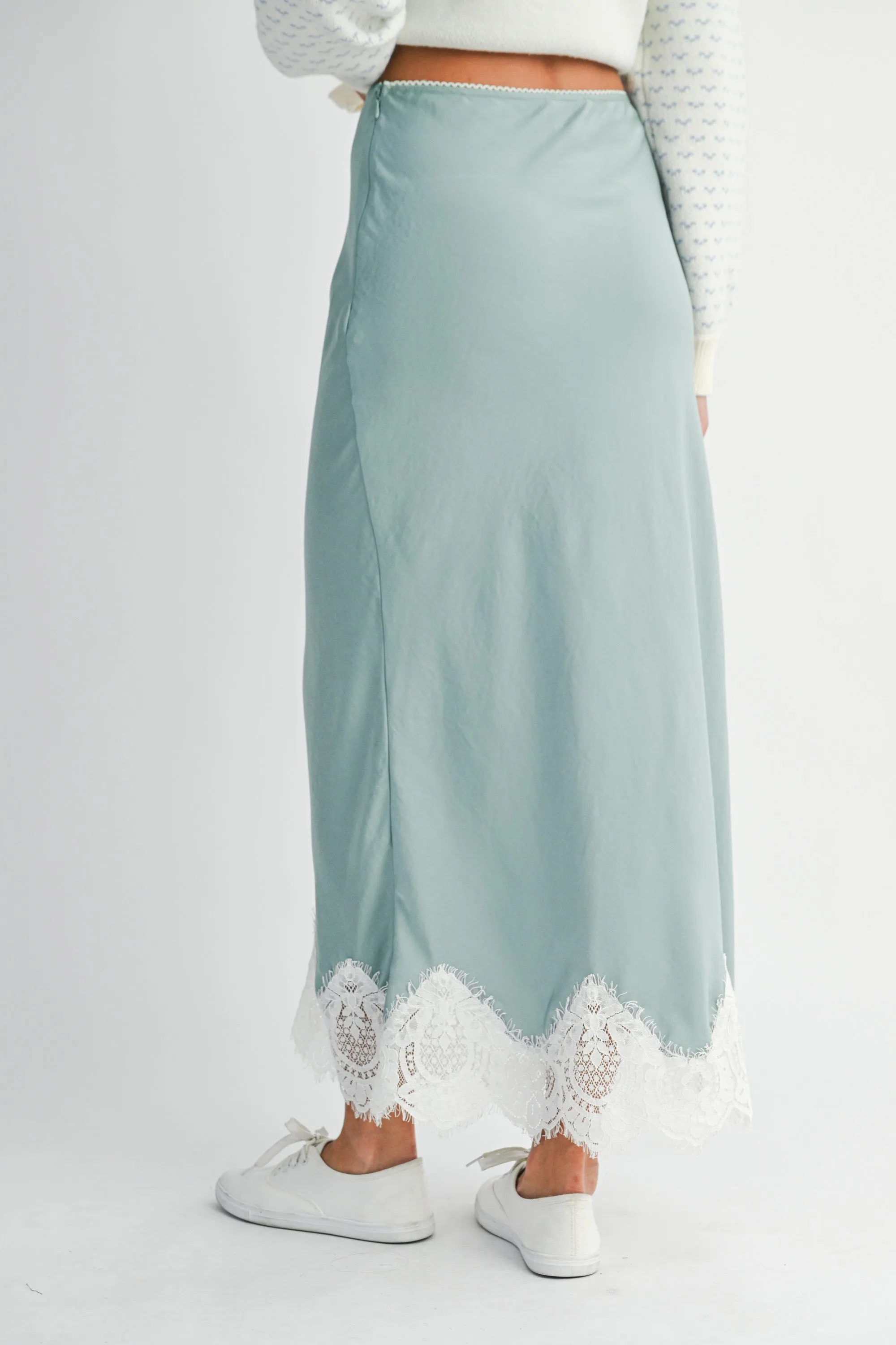 MELISANDRE LACE HEM SATIN SKIRT sold by MABLE product image thumbnail 2