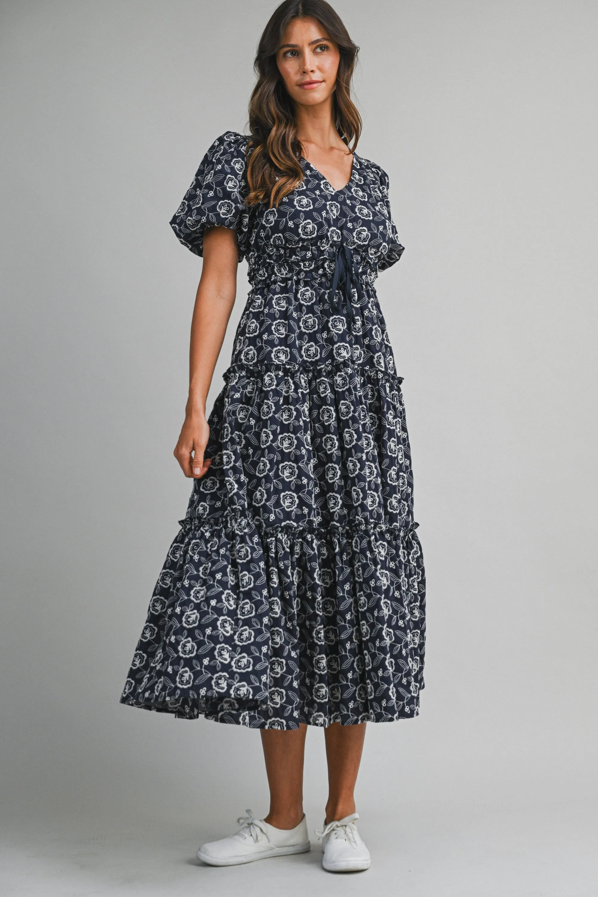 ELETTRA EMBROIDERED PUFF DRESS sold by MABLE