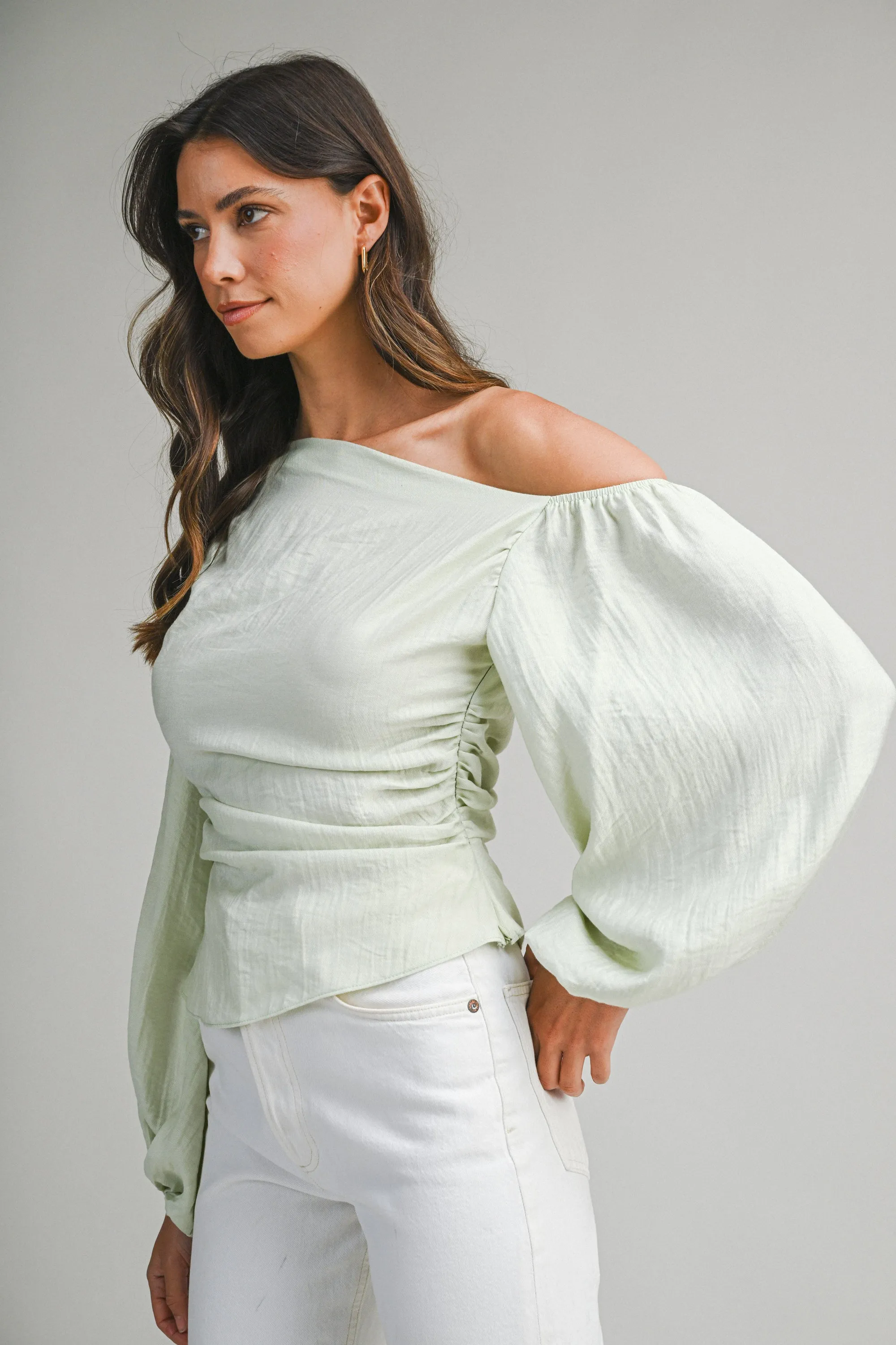 HALCYON RUCHED ASYMMETRIC TOP sold by MABLE product image thumbnail 2