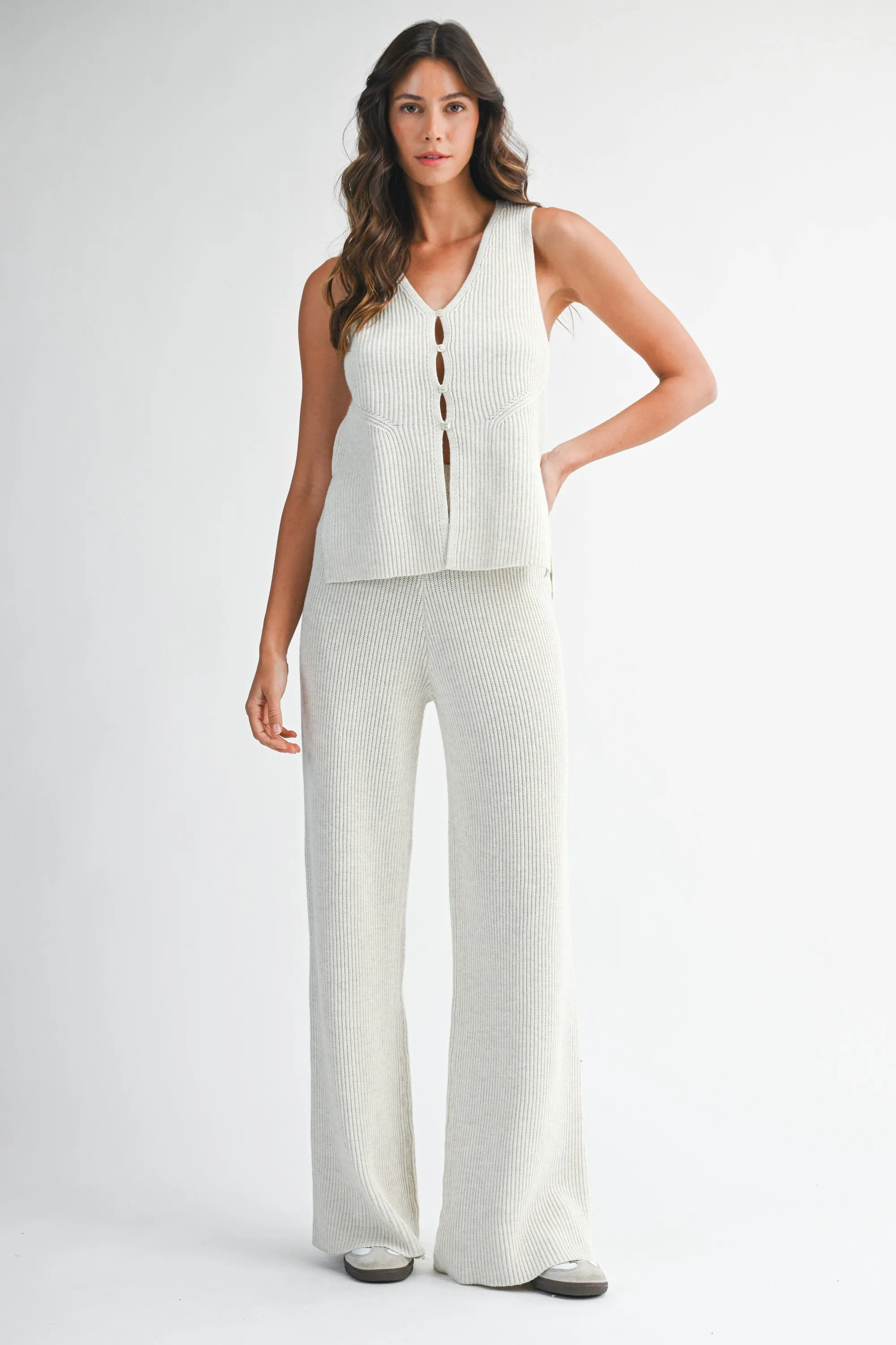 FIORELLA SLIT SWEATER VEST PANTS SET sold by MABLE product image thumbnail 2