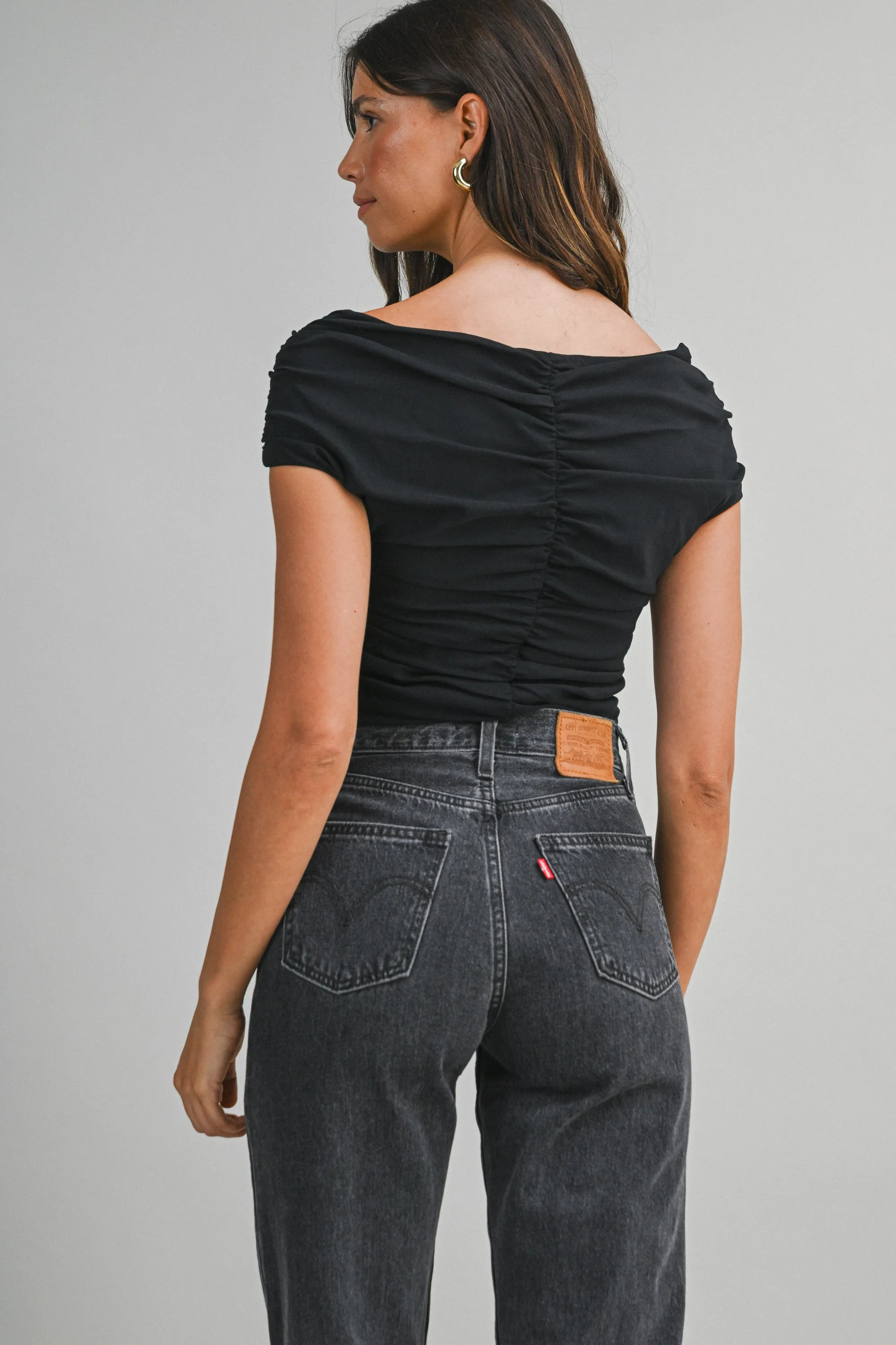 ELIN RUCHED KEYHOLE SLEEVELESS TOP sold by MABLE product image thumbnail 3