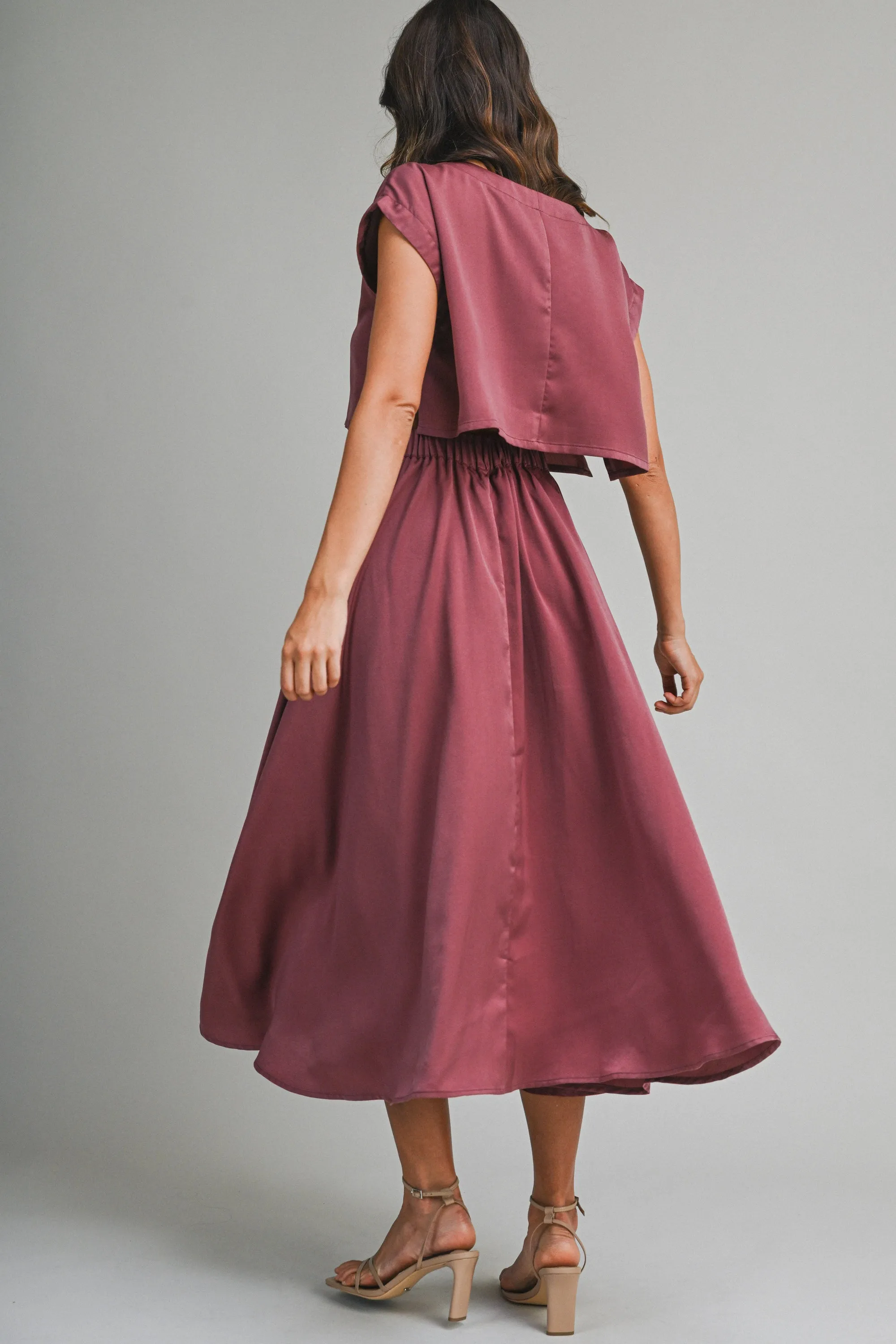 SSERA SATIN CROP TOP SKIRT SET sold by MABLE product image thumbnail 4