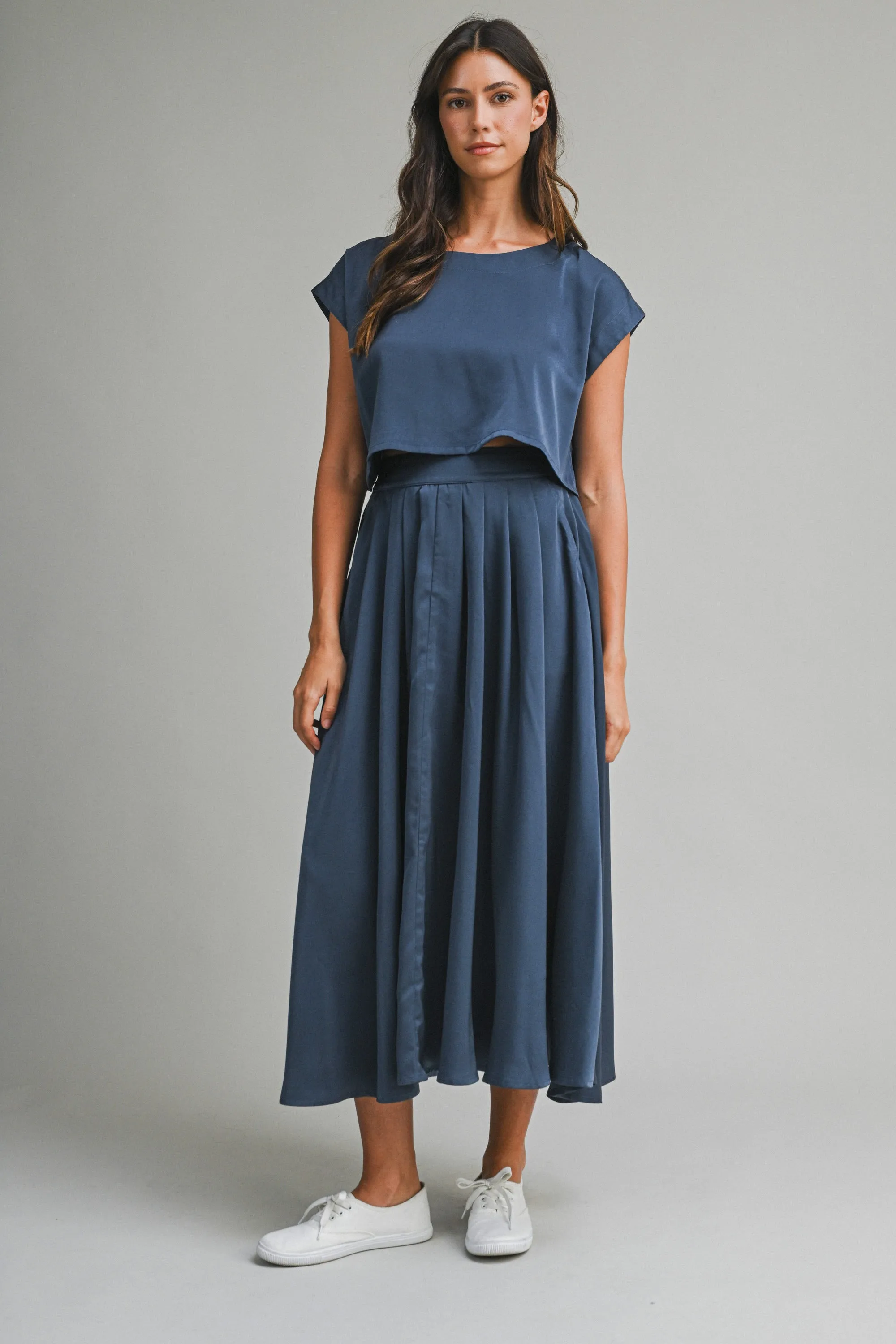 SSERA SATIN CROP TOP SKIRT SET sold by MABLE product image thumbnail 5