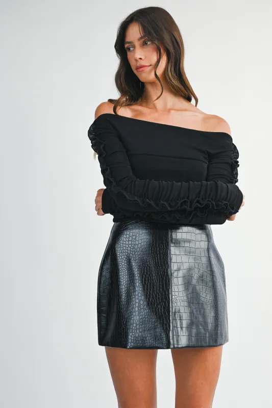 VIOLETTE OFF SHOULDER KNIT TOP made by MABLE