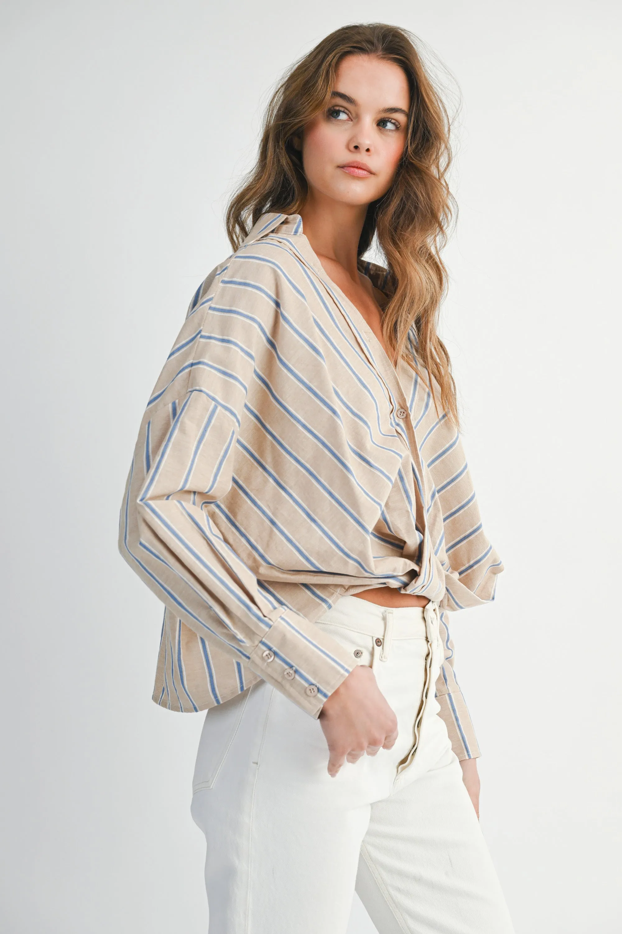SYDNEY STRIPE CROSS FRONT SHIRT sold by MABLE product image thumbnail 3