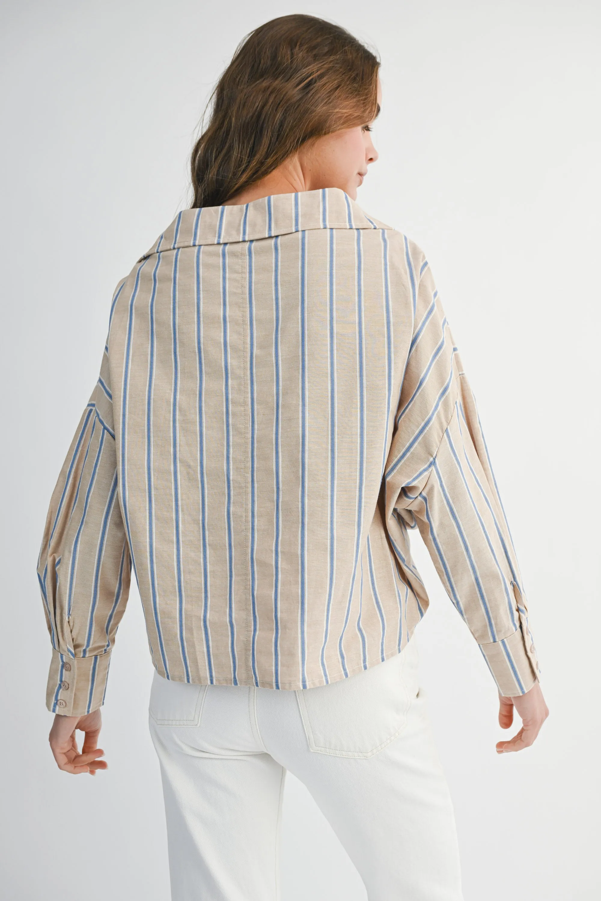 SYDNEY STRIPE CROSS FRONT SHIRT sold by MABLE product image thumbnail 4