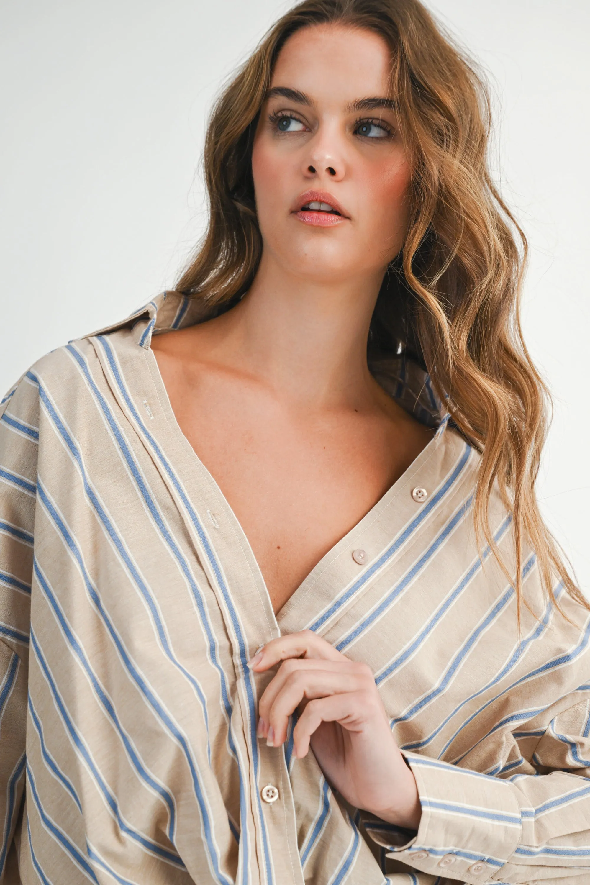 SYDNEY STRIPE CROSS FRONT SHIRT sold by MABLE product image thumbnail 5