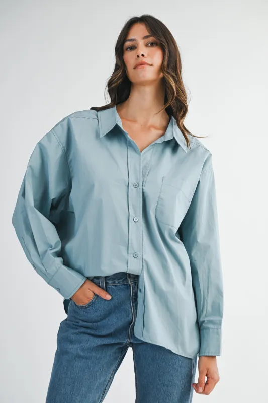 PEGGY PIN STRIPE OVERSIZED SHIRTS made by MABLE