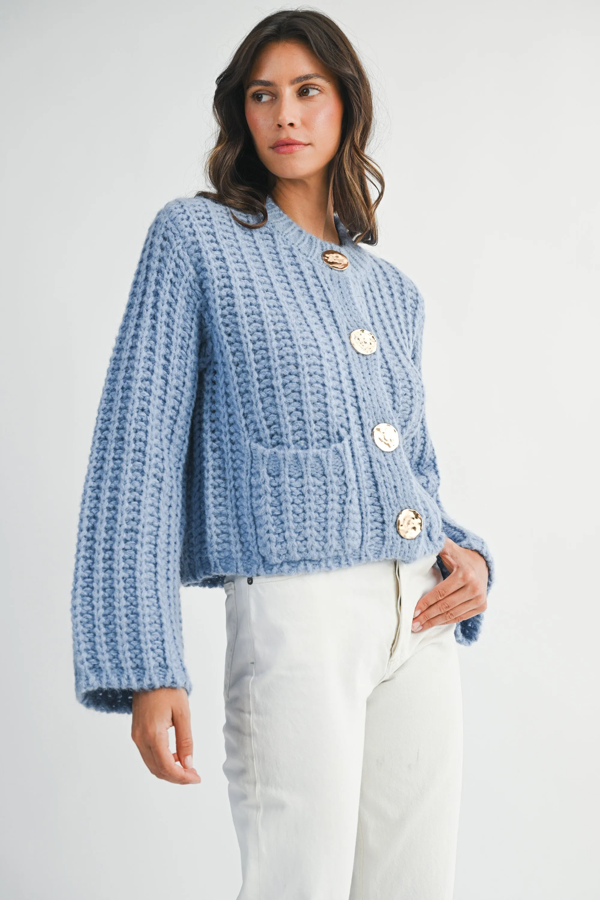 AMARA CHUNKY LONG SLEEVE SWEATER JACKET sold by MABLE product image thumbnail 2