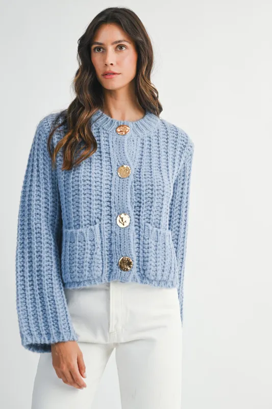 AMARA CHUNKY LONG SLEEVE SWEATER JACKET made by MABLE