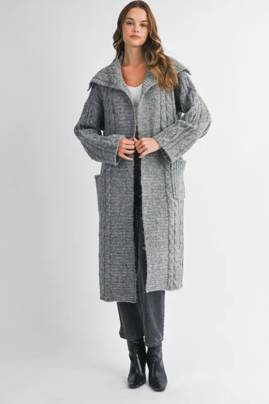 MONROE CABLE KNIT CARDIGAN JACKET made by MABLE