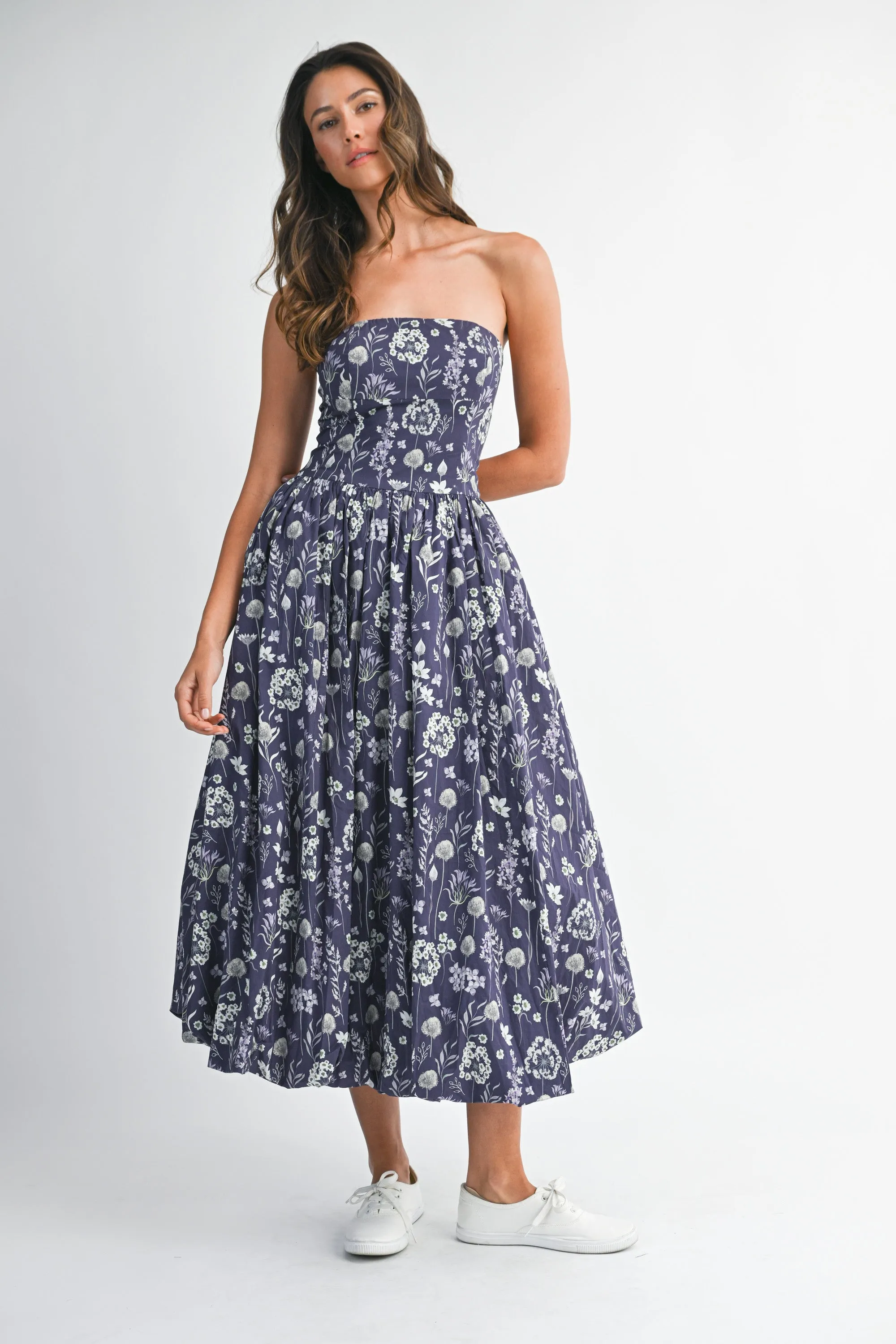 ESMEE FLORAL PRINTED TUBE MIDI DRESS sold by MABLE