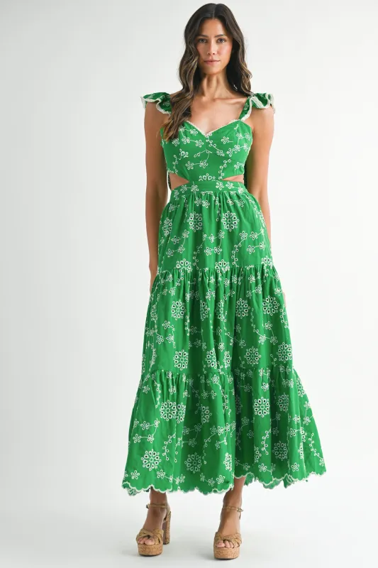 RUTH LACE RUFFLE SLEEVE DRESS made by MABLE