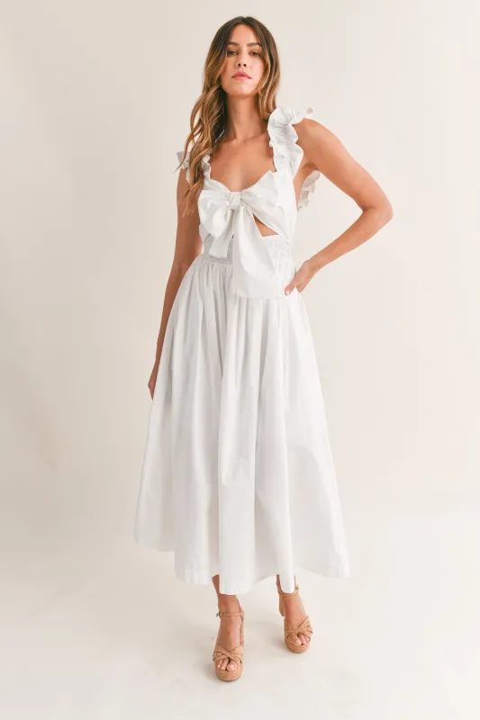 ITZEL BOW TIED MIDI DRESS sold by MABLE