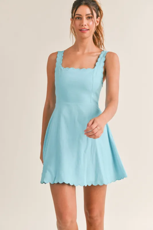 MAZIKEEN SQUARE NECK MINI DRESS made by MABLE