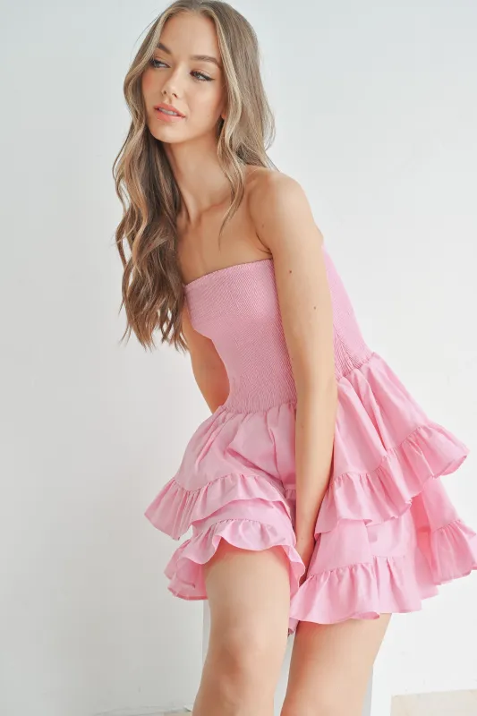 ELODIE SMOCKING TUBE TOP RUFFLE DRESS sold by MABLE