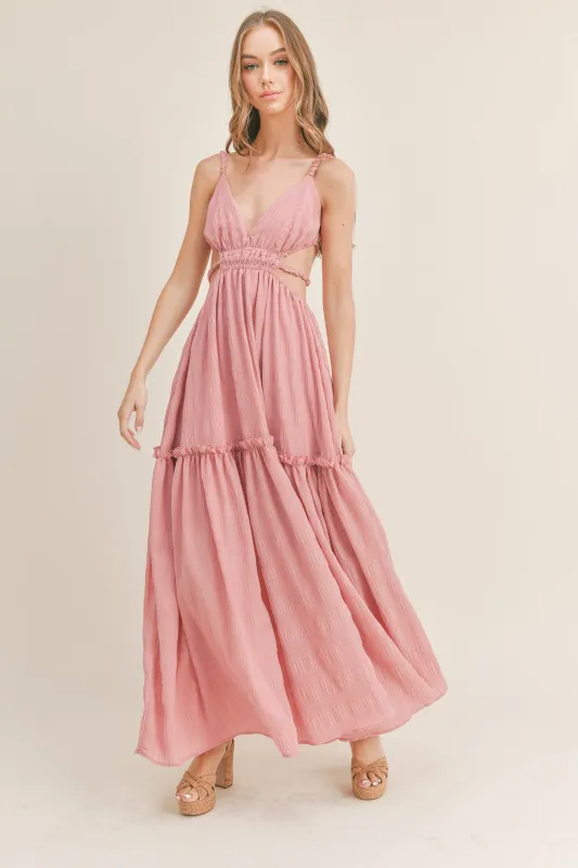 CRACELYNN CUT-OUT WAIST MAXI DRESS made by MABLE