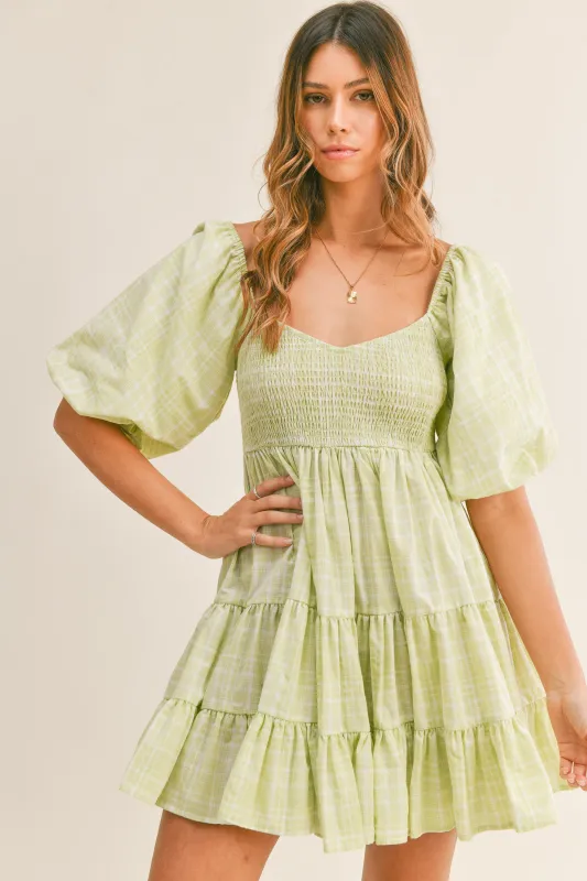 FLORENCE PUFFED SLEEVE MINI DRESS made by MABLE