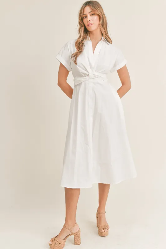 MILANI BOW TIED SHIRTS MIDI DRESS made by MABLE