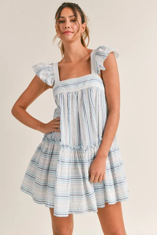 JAYCEE FRILL SLEEVE MINI DRESS made by MABLE