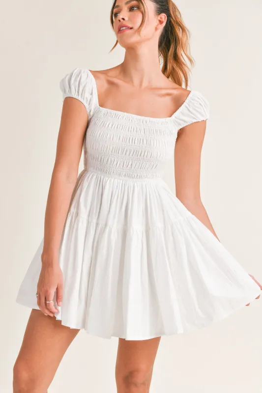WRENLEY SQUARE NECK MINI DRESS made by MABLE