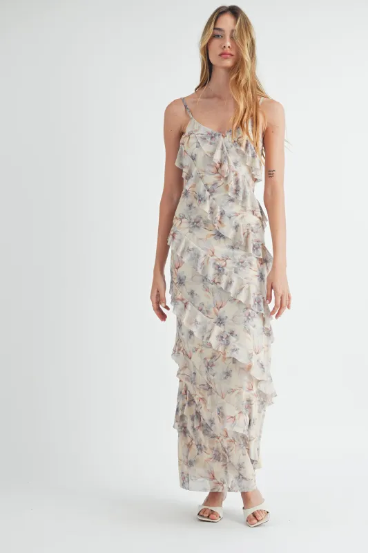 LIANA TIERED RUFFLED MAXI DRESS sold by MABLE