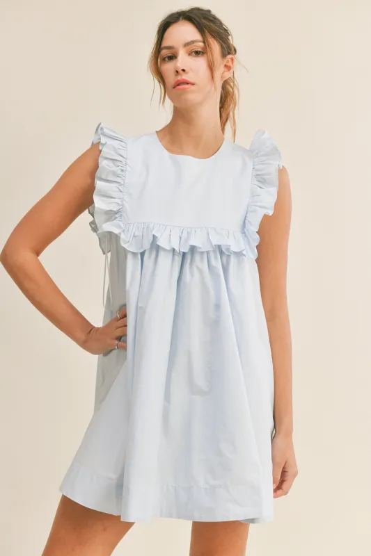 DAMIRIS RUFFLED SLEEVE MINI DRESS sold by MABLE