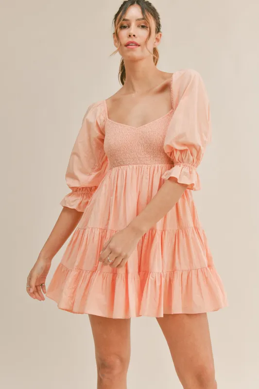 ESTHER TOP SMOKED DETAIL DRESS made by MABLE