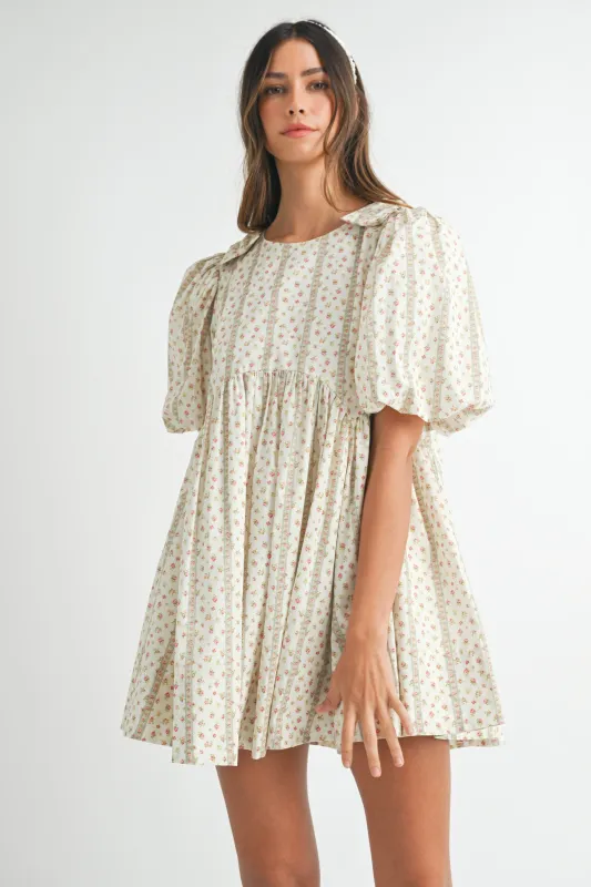 MONICA FLORAL PRINTED MINI DRESS made by MABLE
