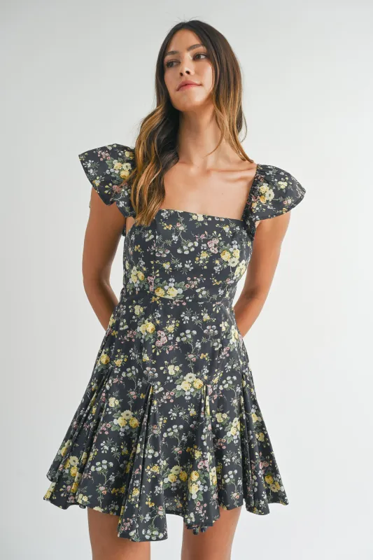 GIOVANNA RUFFLE SLEEVE MINI DRESS sold by MABLE