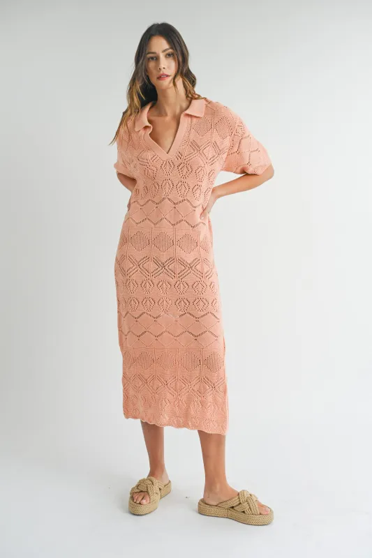CROCHET SWEATER MIDI DRESS made by MABLE